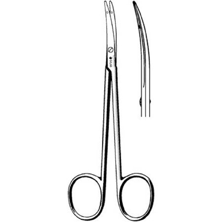 Sklar - Suture Scissors Littler 4-1/2 Inch Length OR Grade Stainless Steel NonSterile Finger Ring Handle Curved Sharp Tip / Sharp Tip - 22-2645