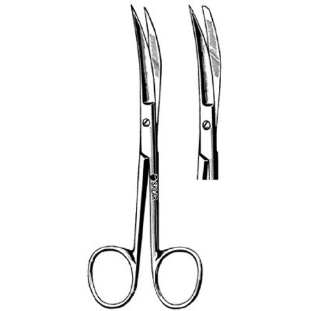 Sklarlite - Operating Scissors 5-1/2 Inch Length OR Grade Stainless Steel Finger Ring Handle Curved Sharp Tip / Blunt Tip - 23-1130