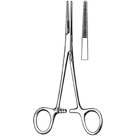 Sklar Sklarlite XD Hemostatic Forceps Kelly 5-1/2 Inch Surgical Grade Stainless Steel NonSterile Ratchet Lock Finger Ring Handle Straight Extra Delicate Serrated Tips - 23-2507