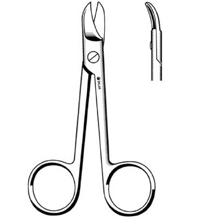 Sklar - Dental Scissors 4 Inch Length OR Grade Stainless Steel Finger Ring Handle Curved Sharp Tip / Sharp Tip - 24-2346