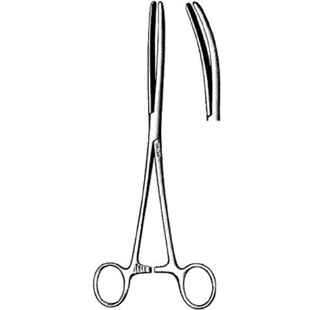 Sklar Sklar Hemostatic Forceps Pean 9 Inch Premium OR Grade Stainless Steel NonSterile Ratchet Lock Finger Ring Handle Curved Longitudinally Serrated Tips - 36-2990
