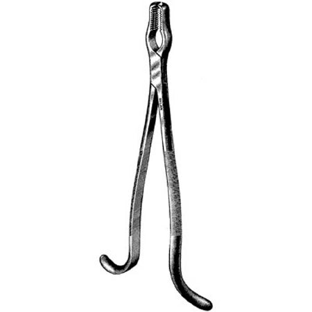 Sklar - Bone Holding Forceps Kern 8-1/2 Inch Length OR Grade Stainless Steel NonSterile NonLocking Plier Handle Straight Serrated Jaws with 2 X 2 Teeth - 40-2485
