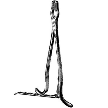 Sklar Sklar Bone Holding Forceps Kern 5-3/4 Inch Premium OR Grade Stainless Steel NonSterile Ratchet Lock Plier Handle Straight Serrated Jaws w/2 X 2 Teeth - 40-2580