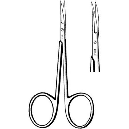 Sklar Sklar Iris Scissors Bonn 3-1/2 Inch Length OR Grade Stainless Steel NonSterile Finger Ring Handle Curved Sharp/Sharp - 64-2036