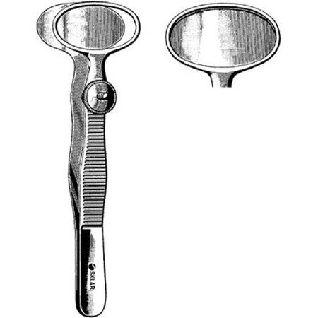 Sklar Chalazion Forceps Desmarres 3-1/2 Inch Premium OR Grade Stainless Steel NonSterile NonLocking Thumb Handle Straight Circular Paddle, Ring Tip - 66-1035