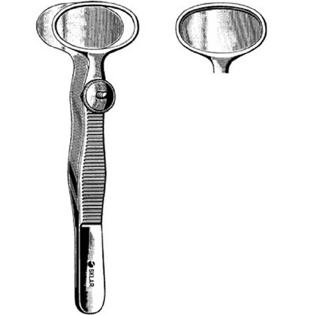 Sklar - Chalazion Forceps Desmarres 3-1/2 Inch Length OR Grade Stainless Steel NonSterile NonLocking Thumb Handle Straight Circular Paddle, Ring Tip - 66-1036