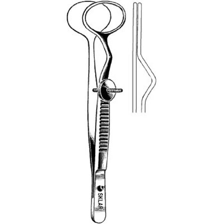 Sklar Sklar Chalazion Forceps Francis 3-3/4 Inch Premium OR Grade Stainless Steel NonSterile NonLocking Thumb Handle Straight Circular Paddle, Ring Tip - 66-1255