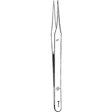 Sklar - Tissue Forceps Jeweler 4-1/2 Inch Length Surgical Grade Stainless Steel NonSterile NonLocking Thumb Handle Straight No. 2 Fine Pointed Tips with Smooth Jaws - 66-7440