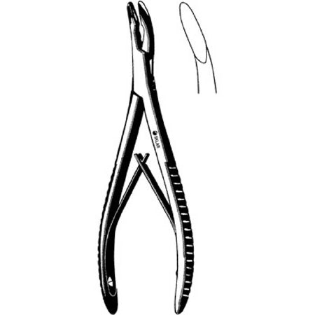 Sklar General Purpose Rongeur Bane Curved, Hollow Tips Plier Type Handle 7 Inch L - 67-5175
