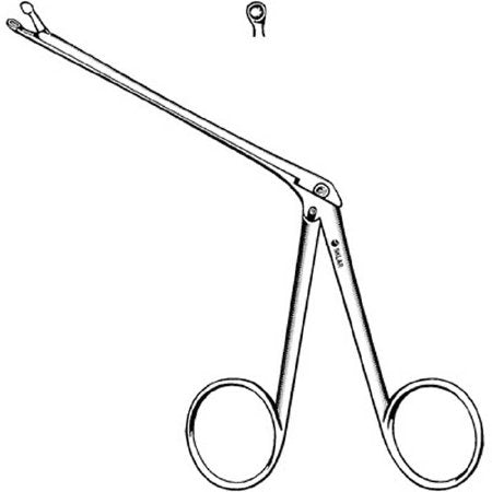 Sklar - Biopsy Forceps Hartmann-Herzfeld 3 Inch Length Surgical Grade Stainless Steel NonSterile NonLocking Finger Ring Handle Straight 2 mm Round Cup Tips - 67-8150