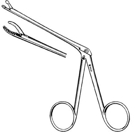 Sklar Ear Forceps Weingartner 3 Inch Surgical Grade Stainless Steel NonSterile NonLocking Finger Ring Handle Straight Serrated Tip - 67-8155