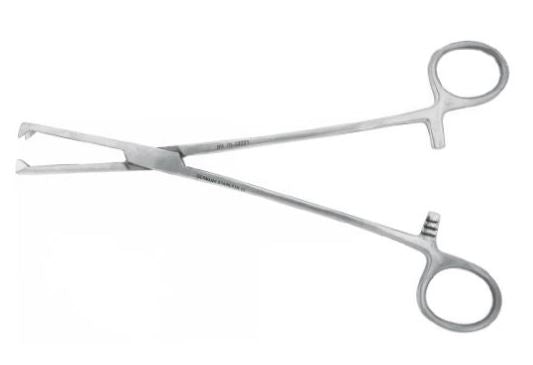 BR Surgical BR Surgical Vulsellum Forceps Jacobs 8 Inch Surgical Grade Stainless Steel NonSterile Ratchet Lock Finger Ring Handle Straight 2 X 2 Teeth - BR70-53221