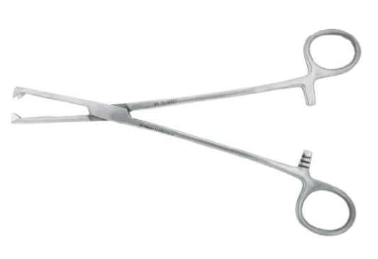 BR Surgical - Vulsellum Forceps Jacobs 8 Inch Length Surgical Grade Stainless Steel NonSterile Ratchet Lock Finger Ring Handle Straight 2 X 2 Teeth - BR70-53221