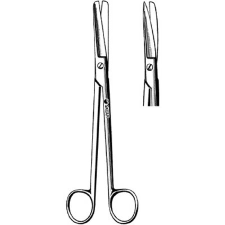Sklar - Dissecting Scissors Sims 8 Inch Length OR Grade Stainless Steel NonSterile Finger Ring Handle Curved Blunt Tip / Blunt Tip - 90-1380