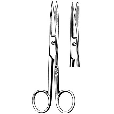 Sklar - Operating Scissors 4-1/2 Inch Length OR Grade Stainless Steel Finger Ring Handle Straight Sharp Tip / Blunt Tip - 22-1245
