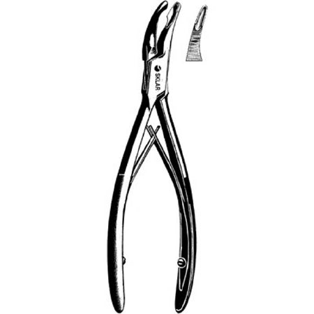 Sklar - General Purpose Rongeur Cleveland Hollow Curved Tips Plier Type Handle with Spring 5-1/2 Inch Length / No. 4 - 40-3200
