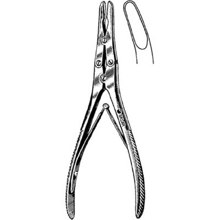 Sklar - General Purpose Rongeur Ruskin Curved, Hollow Tips Plier Type Handle 6 Inch L - 40-4365