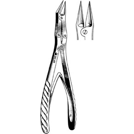 Sklar Bone Cutting Forceps McIndoe 7-1/2 Inch Surgical Grade Stainless Steel NonSterile NonLocking Thumb Handle Angled - 41-1170