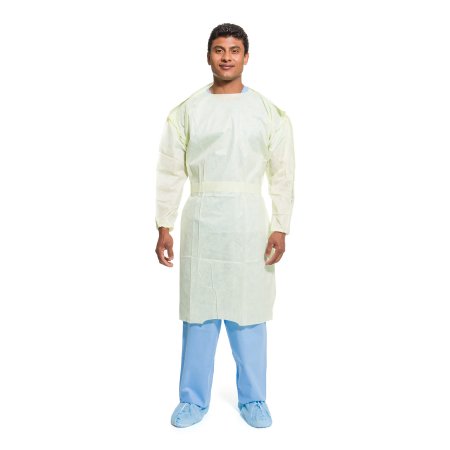 Halyard Tri-Layer - Protective Procedure Gown Large Yellow NonSterile AAMI Level 2 Disposable - 69979