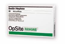 OpSite Flexigrid - Transparent Film Dressing Rectangle 4 X 4-3/4 Inch 2 Tab Delivery Without Label Sterile - 66024630