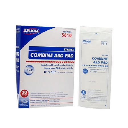 Dukal Dukal Abdominal Pad NonWoven Cellulose 1-Ply 8 X 10 Inch Rectangle Sterile - 5810