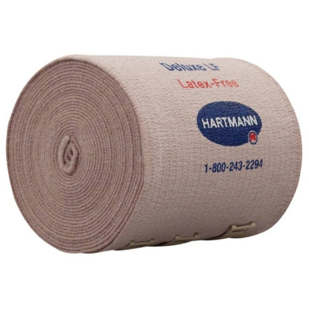 Deluxe LF - Elastic Bandage 6 Inch X 11 Yard Double Length Standard Compression Clip Detached Closure Tan NonSterile - 38610000