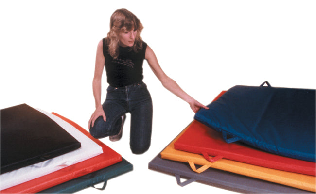CanDo Non-Folding Exercise Mats with Handles -1-3/8" PE Foam with Cover, 4' x 7'
