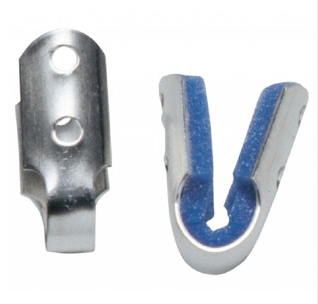 DJO Finger Splint Padded Aluminum / Foam Left or Right Hand Silver / Blue X-Large - 79-71908