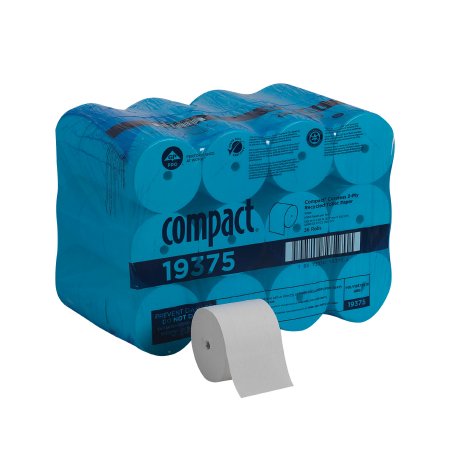 Georgia Pacific Compact Toilet Tissue White 2-Ply Standard Size Coreless Roll 1000 Sheets 3.85 X 4.05 Inch - 19375