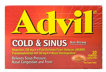 Whitehall-Robin Advil Cold & Sinus Cold and Sinus Relief 200 mg - 30 m ...