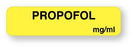 UAL - Drug Label Anesthesia Label Propofol mg/mL Yellow 5/16 X 1-1/4 Inch - ULAM006