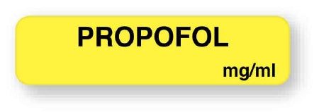 UAL - Drug Label Anesthesia Label Propofol mg/mL Yellow 5/16 X 1-1/4 Inch - ULAM006