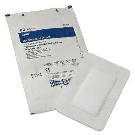 Cardinal Telfa Plus Adhesive Dressing 6 X 10 Inch NonWoven Rectangle White Sterile - 2564