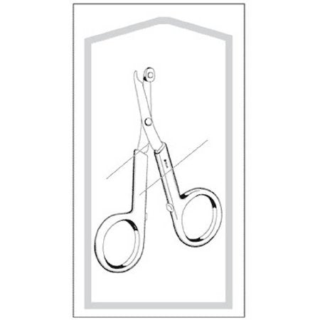 Econo - Suture Scissors 4-1/4 Inch Length Floor Grade Stainless Steel / Plastic Sterile Finger Ring Handle Straight Blunt Tip / Blunt Tip - 96-2640