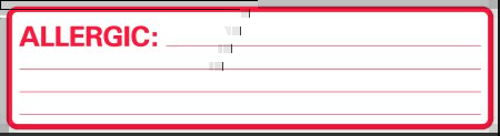 Precision Dynamics TimeMed Pre-Printed Label Timemed Allergy Alert Allergic: White 1-3/8 X 5-3/8 Inch - N-12A