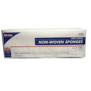 Dukal Clinisorb NonWoven Sponge Polyester / Rayon 4-Ply 3 X 3 Inch Square NonSterile - 2103