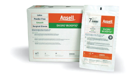 ENCORE MicrOptic - Surgical Glove Size 5.5 Sterile Pair Latex Extended Cuff Length Smooth Brown Not Chemo Approved - 5787000