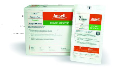 ENCORE MicrOptic - Surgical Glove Size 9 Sterile Pair Latex Extended Cuff Length Smooth Brown Not Chemo Approved - 5787007