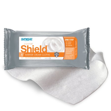 Sage Products Incontinence Care Wipe Comfort Shield Soft Pack Dimethicone Unscented 8 Count - 7905
