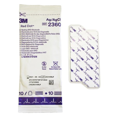 3M Red Dot - ECG Tab Electrode Resting Radiolucent Plastic Material 10 per Pack - 2360