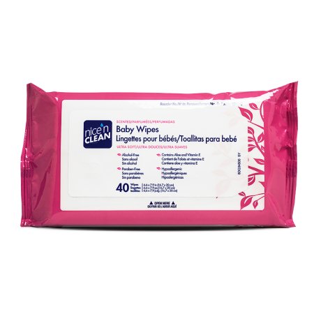 Nice'n Clean - Baby Wipe Soft Pack Aloe / Vitamin E Scented 40 Count - Q34540