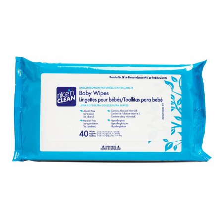 Nice'n Clean - Baby Wipe Soft Pack Aloe / Vitamin E / Chamomile Unscented 40 Count - Q70040