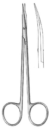 Miltex - Tenotomy Scissors Stevens 6-1/4 Inch Length OR Grade German Stainless Steel NonSterile Finger Ring Handle Curved Blade Blunt Tip / Blunt Tip - 18-1456