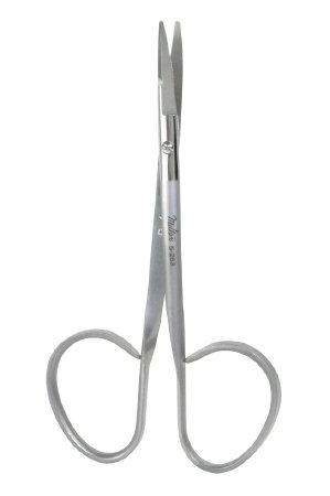 Miltex - Dissecting Scissors Kaye 4-1/4 Inch Length OR Grade German Stainless Steel NonSterile Ribbon Style Finger Ring Handle Curved Blade Blunt Tip / Blunt Tip - 5-263