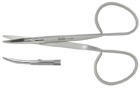 Miltex Miltex Utility Scissors 4-1/16 Inch Length Surgical Grade Stainless Steel NonSterile Finger Ring Handle Curved Blade Blunt/Blunt - 5-400