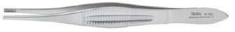 Miltex Miltex Tissue Forceps Graefe-Brown 4-1/4 Inch OR Grade Stainless Steel (German) NonSterile NonLocking Thumb Handle Straight Delicate 1.5 X 5 mm Serrated Tips - 6-127
