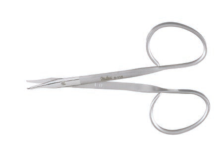 Miltex Miltex Stitch Scissors Reeh 3-7/8 Inch Length OR Grade Stainless Steel (German) NonSterile Ribbon Style Finger Ring Handle Curved Blade Sharp/Sharp - 9-115