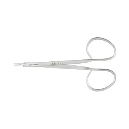 Miltex - Stitch Scissors 4-7/8 Inch Length OR Grade German Stainless Steel NonSterile Ribbon Style Finger Ring Handle Curved Blade Sharp Tip / Sharp Tip - 9-117