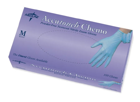 AccuTouch - Exam Glove Small NonSterile Nitrile Standard Cuff Length Fully Textured Blue Chemo Tested - Medline - MDS192084