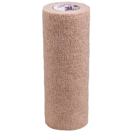 3M Coban LF - Cohesive Bandage 6 Inch X 5 Yard Standard Compression Self-adherent Closure Tan NonSterile - 2086